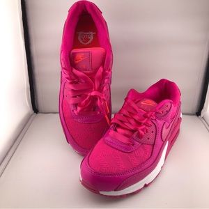 Womens Nike Air Max 90 Valentines Day Pink Prime w/ Pink Ribbon Laces Sz 8 READ